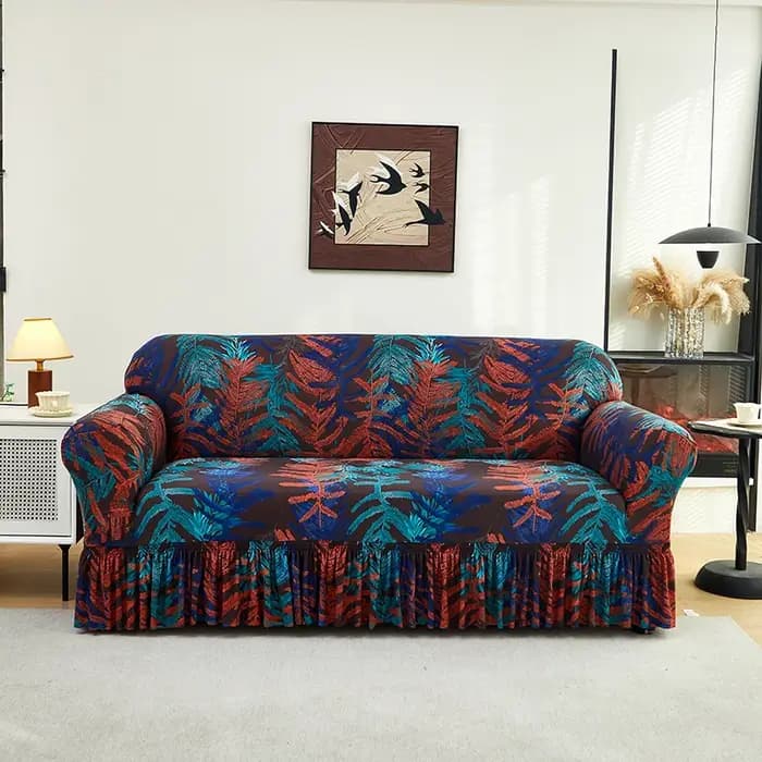 Housse de canapé avec jupe, Durable, lavable, haute élasticité, extensible, facile à installer, prot