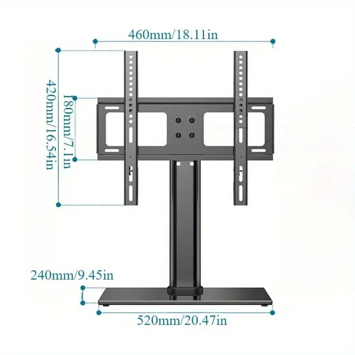 Meuble TV pivotant universel réglable en hauteur pour 32 ''-55'' LCD/LED support TV en fer pour téléviseurs VESA:600x400mm max 40KG