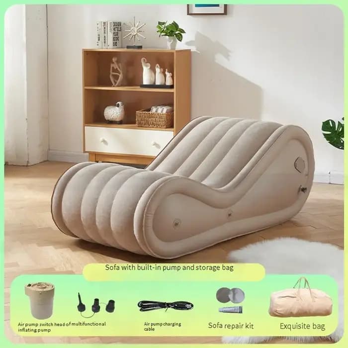 Canapé gonflable pliable en peluche PVC