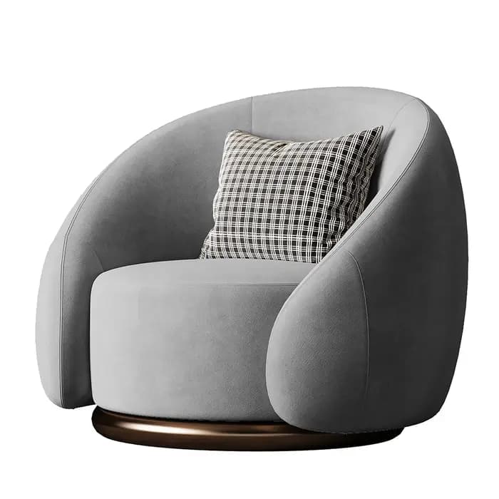 Fauteuil de salon confortable de style nordique avec support pour les coudes et soutien lombaire