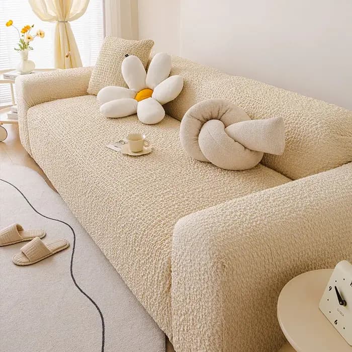 Housse de canapé de style crème française, coussin universel toutes saisons, housse de canapé entièr
