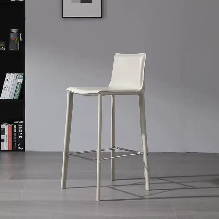 Chaises de salle à manger en cuir blanc