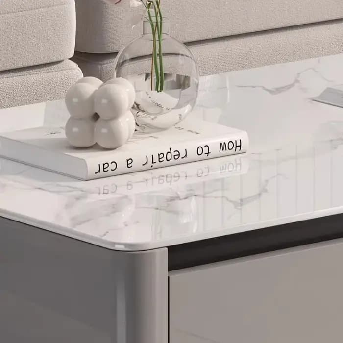 Meuble TV de salon 70 pouces blanc moderne avec étagères