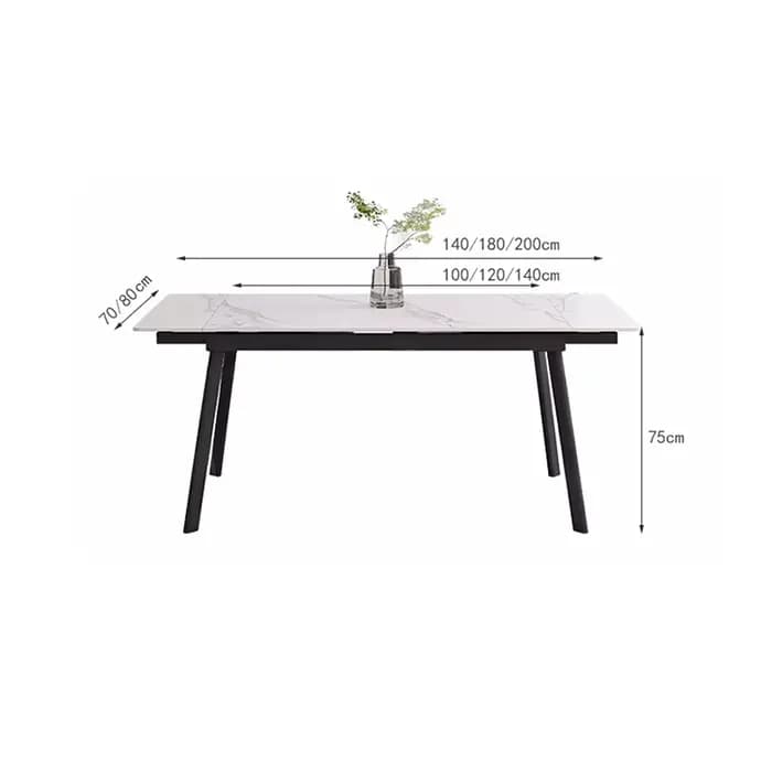 Tables à manger italiennes extensibles longues pour 4 à 12 personnes