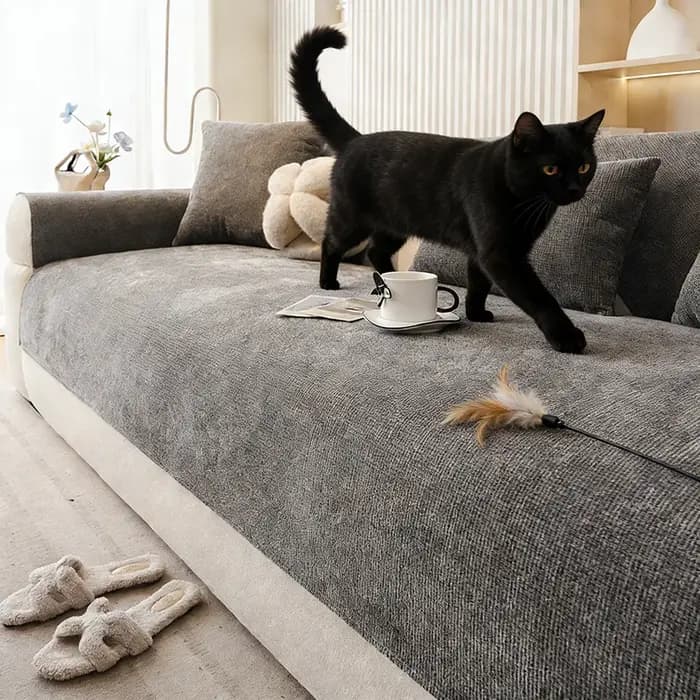 Housse de canapé moderne simple, universelle toutes saisons, antidérapante, imperméable, résistante aux griffures de chat, en tissu, pour dossier et assise