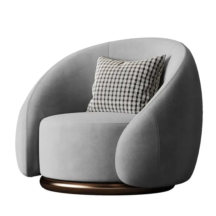 Fauteuil de salon confortable de style nordique avec support pour les coudes et soutien lombaire