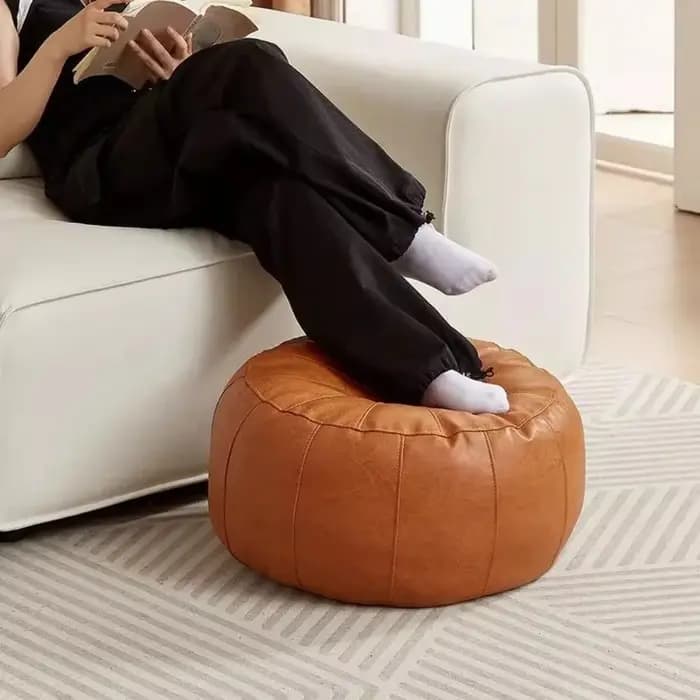 Banc de rangement en cuir PU non rembourré