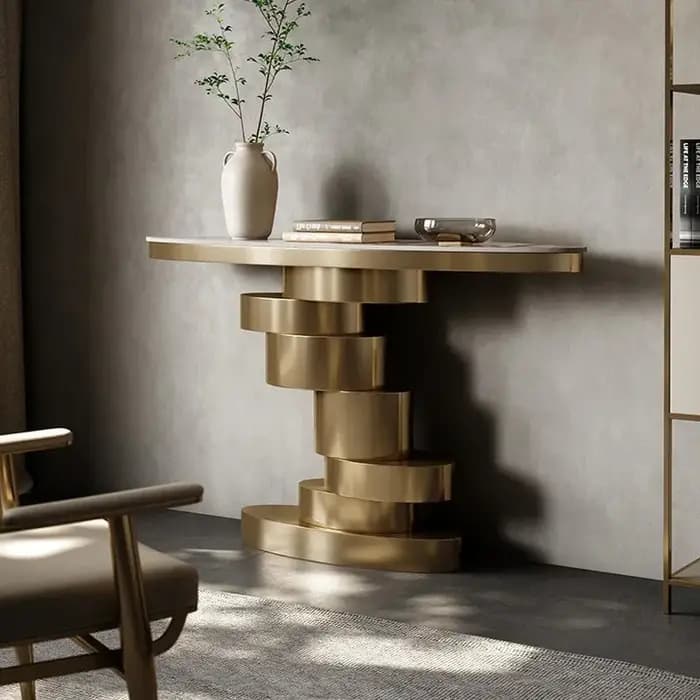 Table d'appoint murale étroite de luxe léger italienne