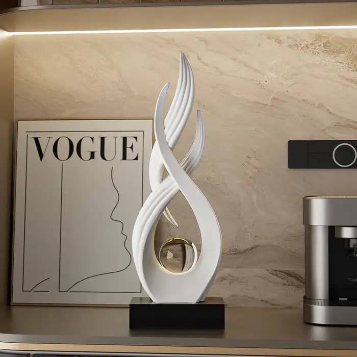 Vent et Eau en Mouvement - Meuble TV et Cave à Vin de Luxe Haut de Gamme pour Salon, Décoration 2026 Nouveaux Objets d'Artisanat Artistique