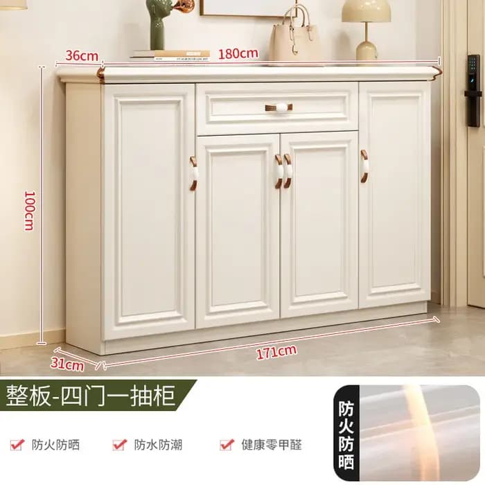 Meuble à chaussures multi-rangements blanc moderne pour entrée