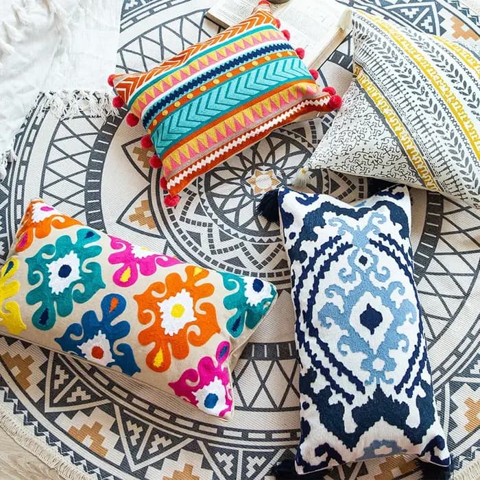 Housses d'oreiller décoratives de canapé de style ethnique Boho