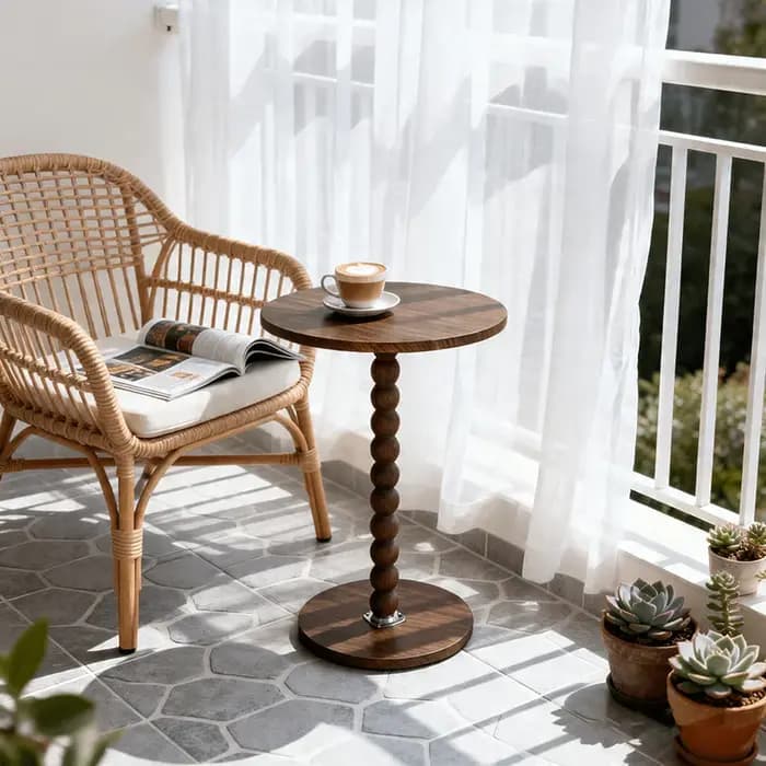 Table d'appoint ronde, petite table à boissons pour petits espaces