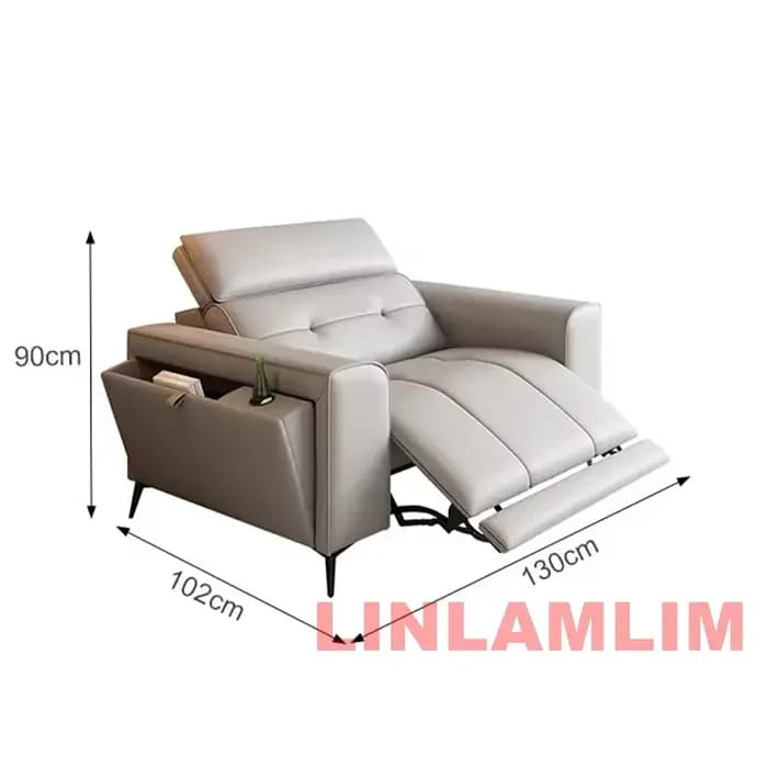 Canapé inclinable électrique moderne avec appui-tête réglables – Canapé inclinable en cuir véritable