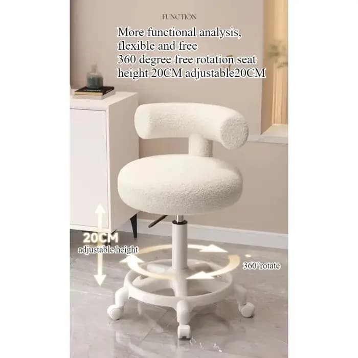 Chaise de maquillage, chaise de coiffeuse pour chambre de filles, chaise relevable à roulettes, tabo