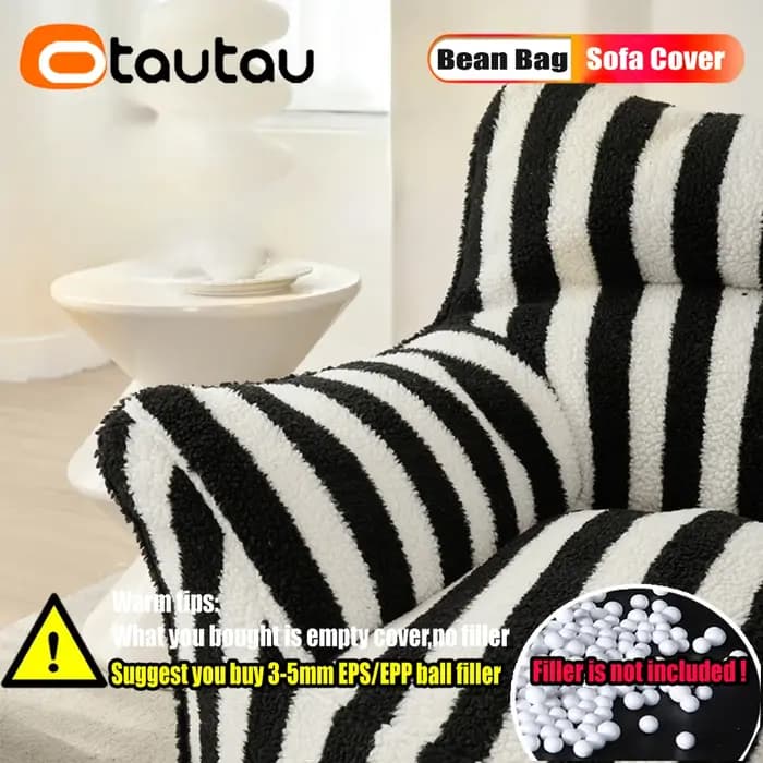 Juste de pouf 2 places sans remplissage