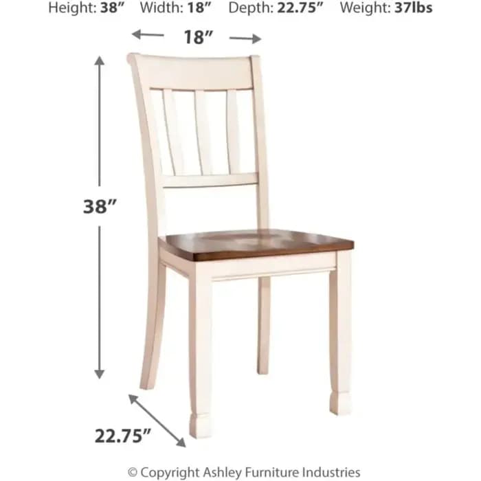 Pour Table à manger Whitesburg Cottage Râteau Dossier Chaise de salle à manger Marron et Blanc cassé