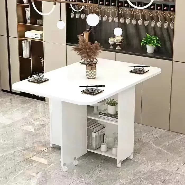 Design Simple Table à manger cuisine luxueux pieds blancs Table à manger multifonction moderne Muebl