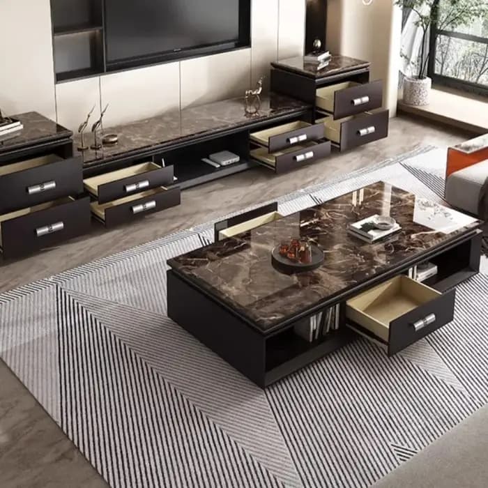 Table basse De luxe au sol minimaliste Glam clair