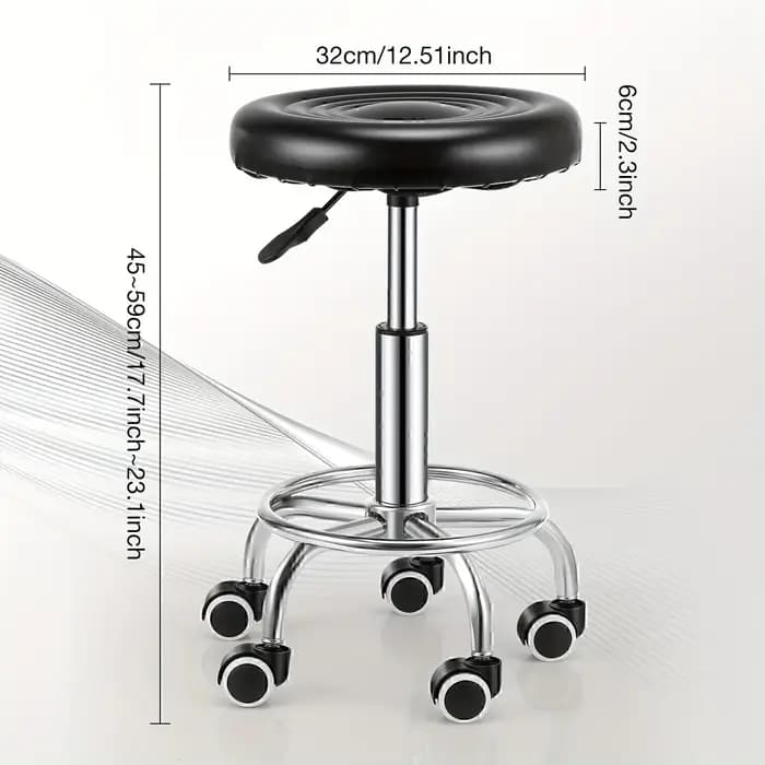 Tabouret de bar pivotant réglable avec dossier – Faux cuir contemporain et fer chromé
