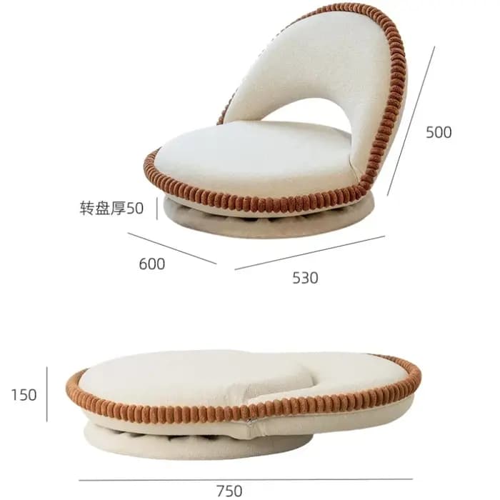 Fauteuil de sol paresseux pliable et pivotant