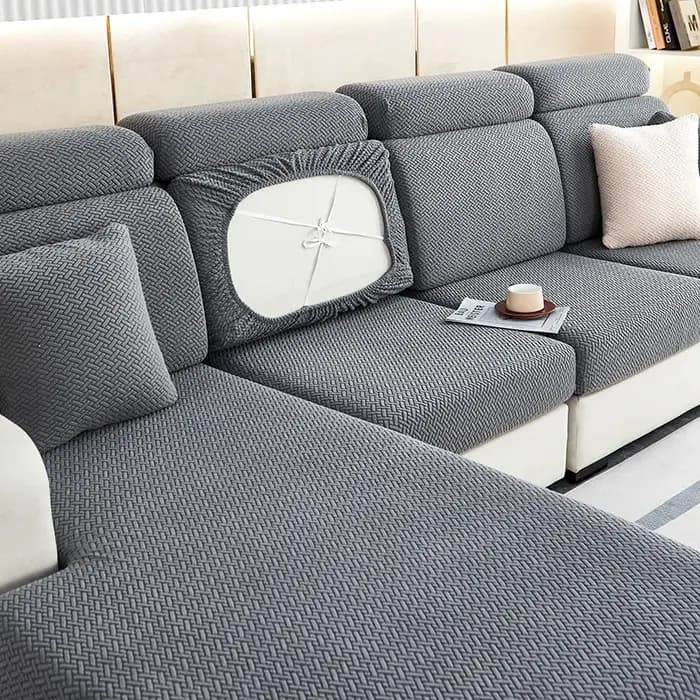 Juste de coussin de siège de canapé Jacquard élastique, housses de protection de meubles lavables, é