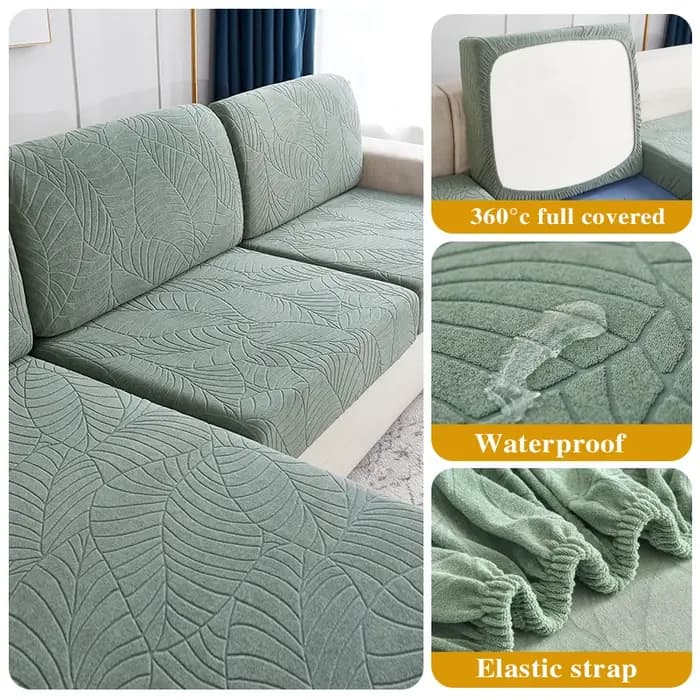 Housse de coussin de siège Jacquard résistant à l'eau imperméable élastique gris