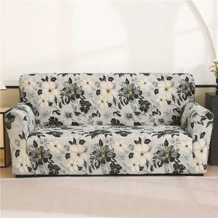 S-EMIGA-Juste de Protection Extensible pour Canapé et Fauteuil 1/2/3/4 Places, Tissu Imprimé, Compat