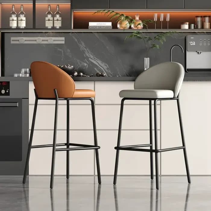 Tabouret de bar minimaliste moderne, chaise haute de comptoir nordique avec repose-pieds, chaise de