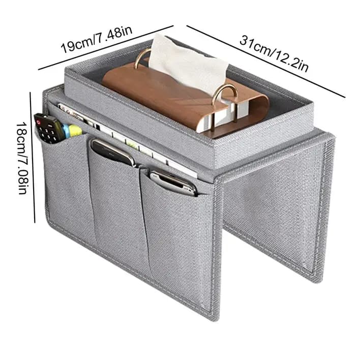 EvaluPerfect-Accoudoir de canapé, fauteuil de grande taille avec 5 poches pour le rangement, élégant
