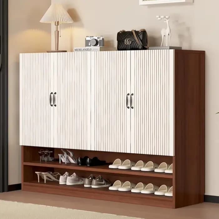 Meubles d'entrée : Armoires à chaussures verticales multi-niveaux multifonctionnelles pour le rangement intérieur du salon