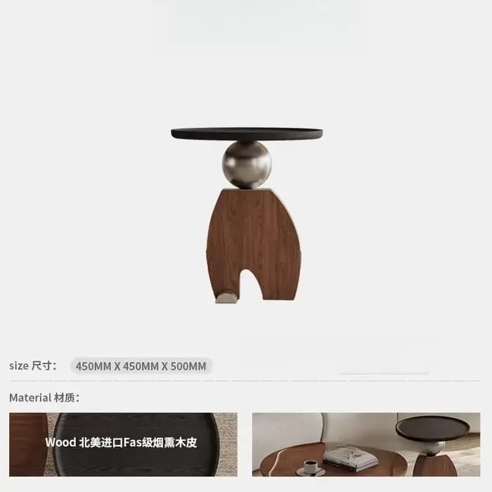 Table basse circulaire créative et artistique avec rangement