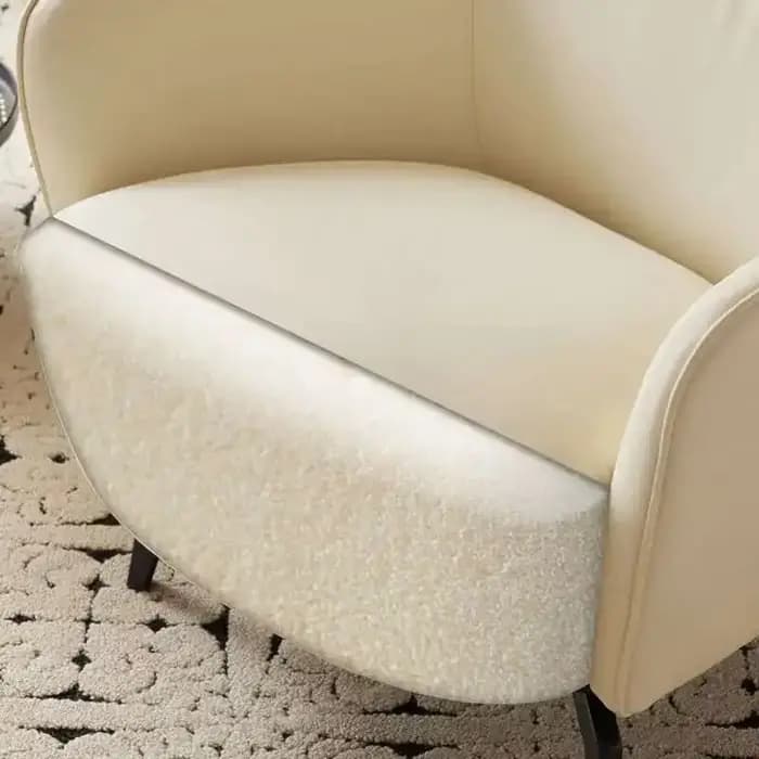 Chaise de canapé simple en cuir de luxe, chaise d'appoint moderne minimaliste à dossier haut pour sa