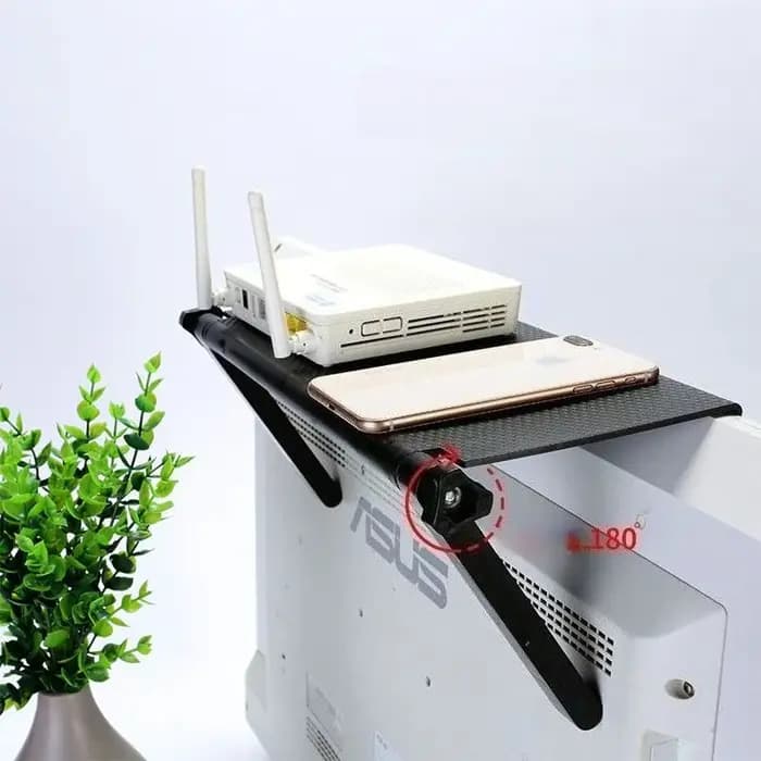 Console multimédia en ABS massif avec étagère