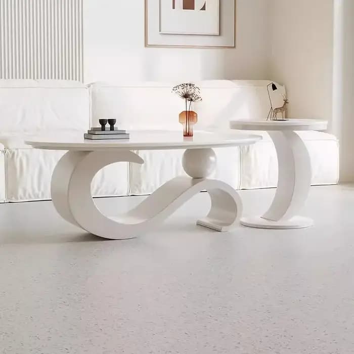 Tables basses Design De luxe pieds moderne petite Table basse extérieure blanche milieu du siècle