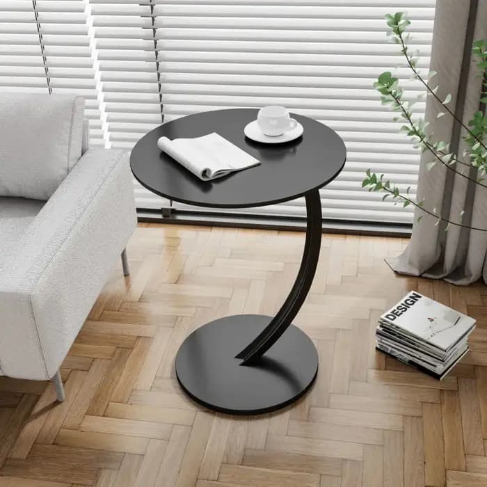 Table d'appoint ronde – Mini table basse pour salon, table de chevet pour chambre à coucher et table d'appoint pour canapé, table d'angle compacte pour petit espace