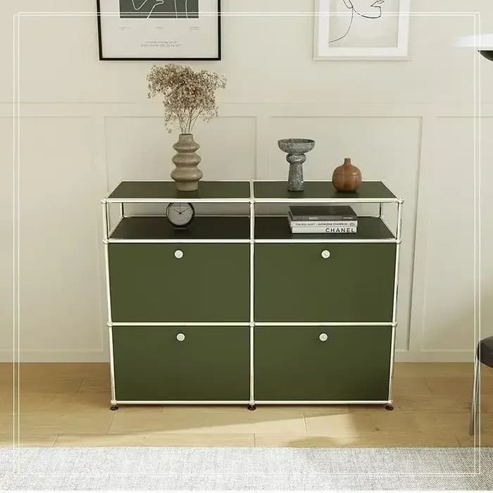 Buffet armoires de rangement combinaison modulaire cadre métallique pour salon tiroirs de bureau personnalisable grand