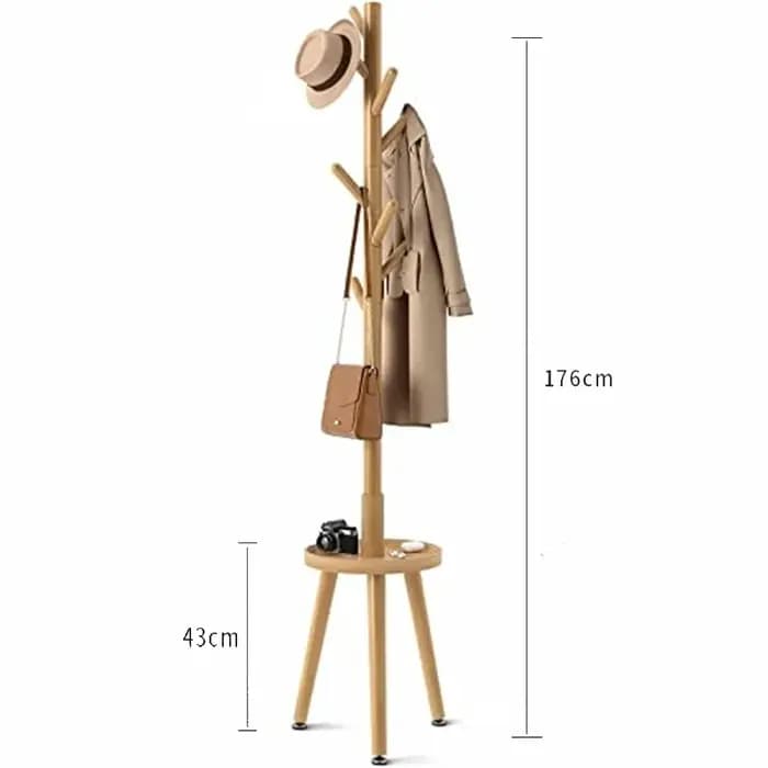 Crochets en bois pour manteau sur pied T1, manteau sur pied, vêtements, arbre avec 8 crochets pour c