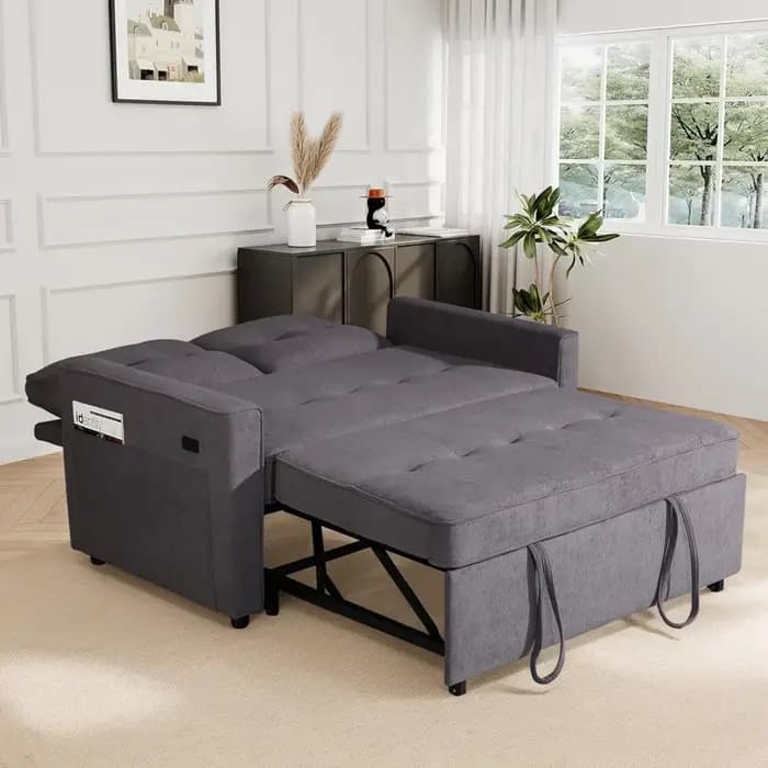 Canapé convertible, canapé-lit avec USB et dossier inclinable, canapé-lit moderne 3 en 1, personnali