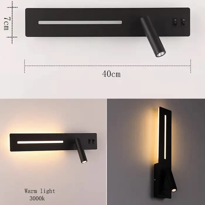 Applique Murale LED avec Chargeur USB pour Téléphone Portable
