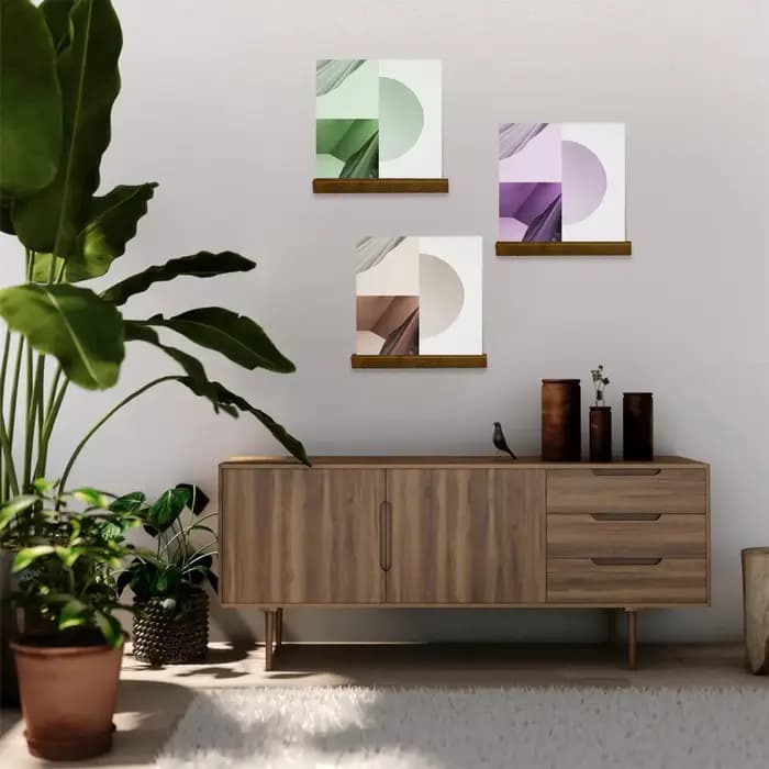 Support mural pour disques vinyles en bois