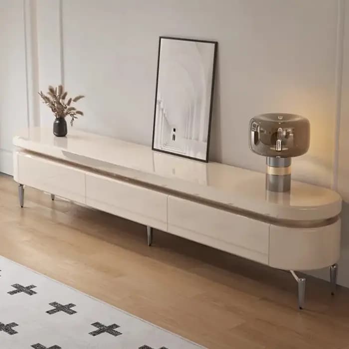 Table TV universelle pour hôtel, décoration rectangulaire, design de luxe européen tendance, meubles uniques pour salon et armoires de rangement.