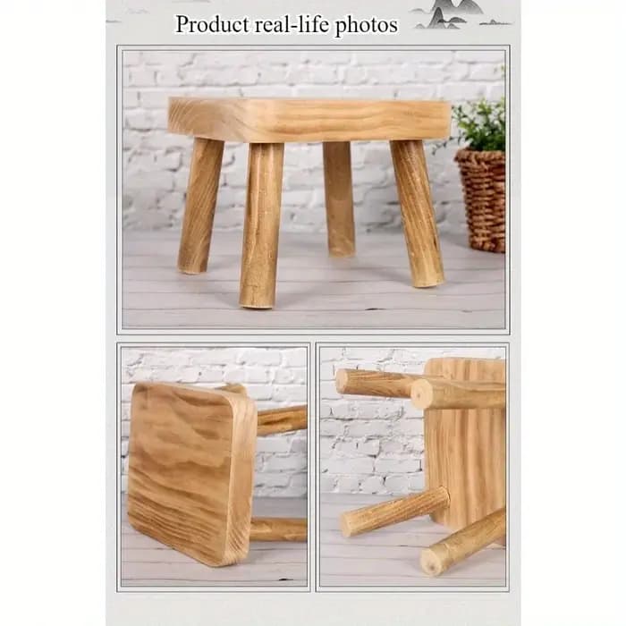 Tabouret en bois massif de pin