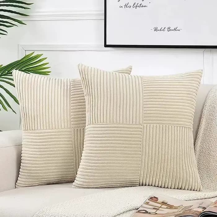 Housse de coussin Boho rouille, 18x18 pouces, pour canapé-lit, velours côtelé doux, Patchwork textur