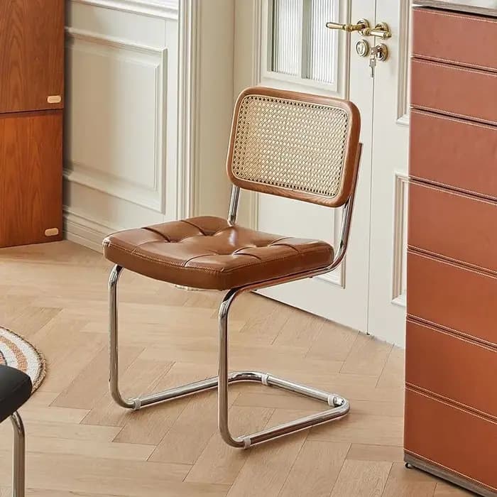 Chaise de salle à manger nordique en rotin