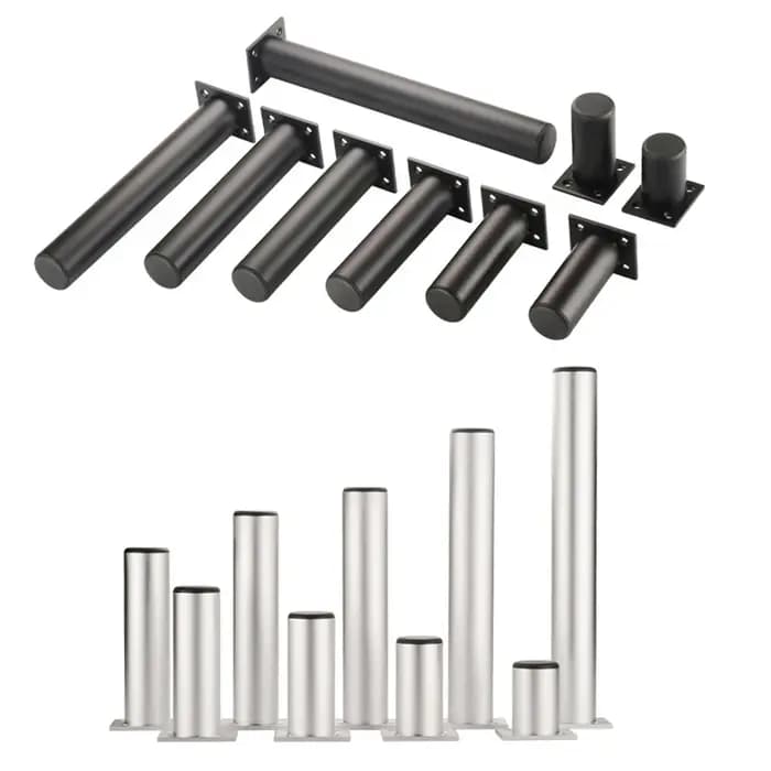 Lot de 4 pieds de meuble en aluminium