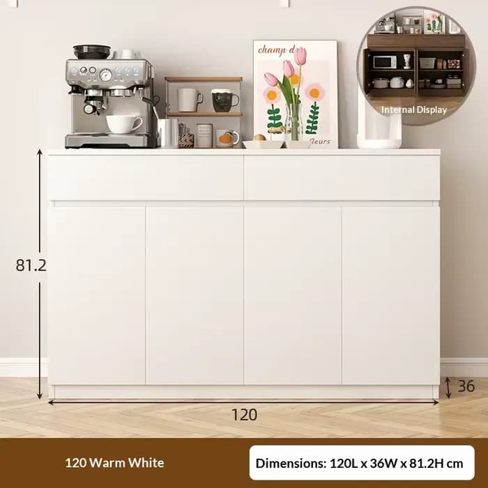 Meuble de rangement moderne en bois massif pour salon