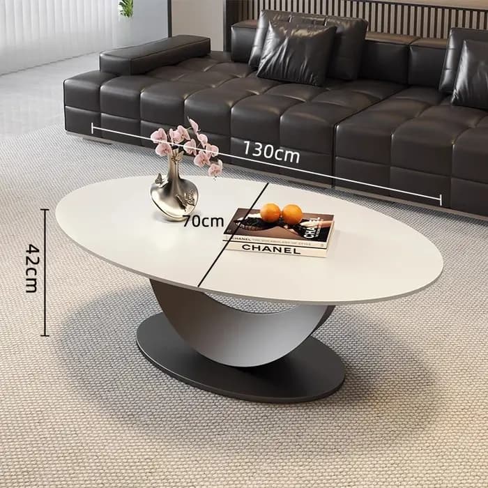Table basse ovale blanche Design Simple luxe Premium Tables basses centre moderne Mesa De Centro De Sala accessoires De décoration
