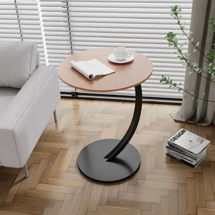 Table d'appoint ronde – Mini table basse pour salon, table de chevet pour chambre à coucher et table d'appoint pour canapé, table d'angle compacte pour petit espace