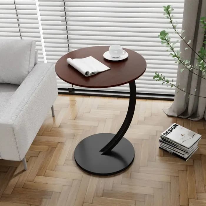 Table d'appoint ronde – Mini table basse pour salon, table de chevet pour chambre à coucher et table d'appoint pour canapé, table d'angle compacte pour petit espace
