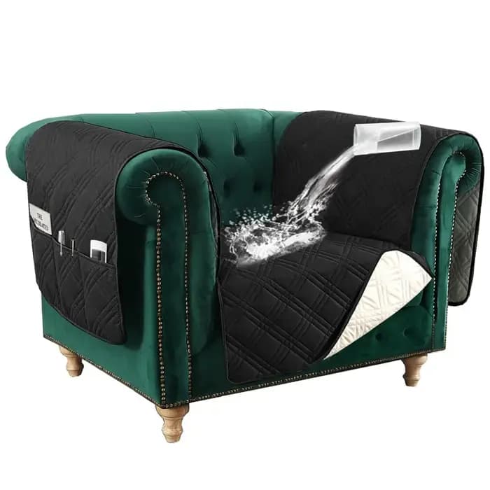 Juste de canapé matelassurera avec poche de rangement, 1/2/3/4 places, anti-poussière, anti-ald, pro